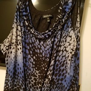 Animal print ruffle neck tank
